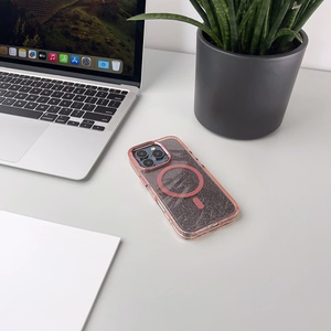 Mirdzošs magnētiskais viedtālruņa apvalks iPhone 16e - rozā