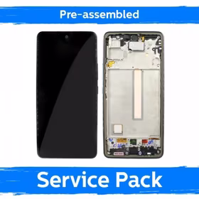 LCD displejs saderīgs ar Samsung A536 A53 5G ar rāmi / melns / (Iepriekš salikts Service Pack)