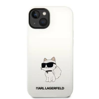 Karl Lagerfeld KLHMP14MSNCHBCH iPhone 14 Plus 6.7" balts silikona viedtālruņa apvalks Choupette, magnētiskais (MagSafe)