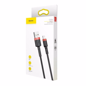 Baseus Cafule USB Lightning kabelis 1,5A 2m (melns+sarkans)