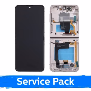 LCD Displejs saderīgs ar Samsung F721 Z Flip4 (IEKŠĒJAIS) ar rāmi / rozā zeltains / (Service Pack)