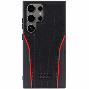 Audi Genuine Leather MagSafe S24 Ultra S928 чёрно-красный жёсткий чехол AU-TPUPCS24U-R8/D3-RD