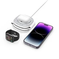 Tech-Protect QI15W-A32 3 vienā indukcijas lādētājs ar MagSafe viedtālrunim / Apple Watch / AirPods - pelēks