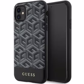 Guess GUHMN61HGCFSEK iPhone 11 / Xr 6.1" melns/melns hardcase GCube Stripes MagSafe
