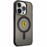 Ferrari FEHMP14XURKK iPhone 14 Pro Max 6.7" melns cietais viedtālruņa apvalks daļēji caurspīdīgs magnētiskais (MagSafe)