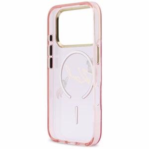 Karl Lagerfeld IML Choupettes Karl Script Logo MagSafe чехол для iPhone 17 Pro розовый