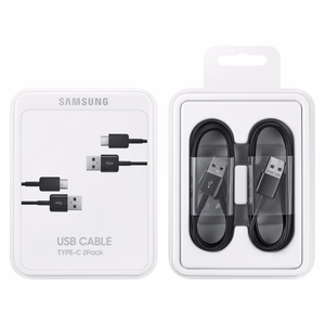 Samsung USB C kabelis 480Mbps 5A 1.5m (EP-DG930MBEGWW) - melns (komplekts, 2 gab.)