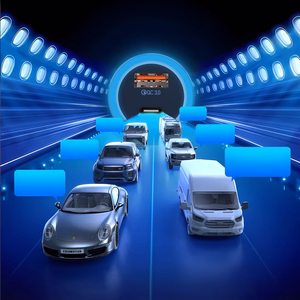 Dudao R4Ultra 120W Power Delivery Quick Charge LED Car Lādētājs USB-A USB-C - Gray