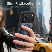 Tech-Protect Magpeak Magsafe CC futrālis iPhone 17 Pro Max - caurspīdīgi melns