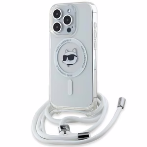 Karl Lagerfeld IML Choupette Head & Cord Magnētiskais viedtālruņa apvalks iPhone 14 Pro Max - caurspīdīgs