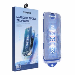 6D Pro Veason viegli uzstādāms stikls + aplikators - Iphone 15 Pro Max melns