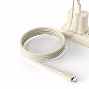 Dudao L7SF 2in1 USB-C - USB-C / Lightning kabelis 100W 1.2m - bēšs
