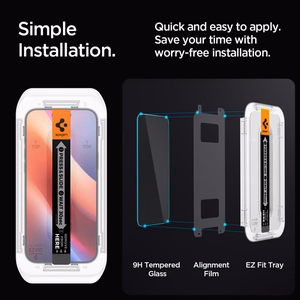 Spigen Glas.tR EZ Fit Privacy Закалённое стекло для iPhone 16 Pro / 17 / 17 Pro - 2 шт.