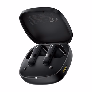 Baseus Bowie E20 bezvadu ausī ievietojamas austiņas zvaniem/mūzikai, Bluetooth, melnas