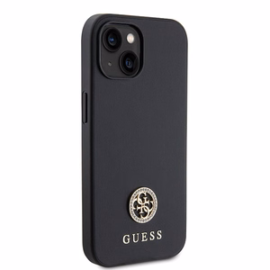 Guess GUHCP15MPS4DGPK iPhone 15 Plus 6.7" melns/melns cietais viedtālruņa apvalks Strass Metal Logo