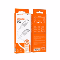 Borofone Kabelis BX101 Creator - Type C uz Type C - 60W 3A 1 metrs balts