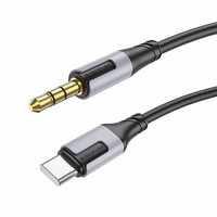 Audio kabelis Borofone BL19 USB-C uz 3,5 mm melns