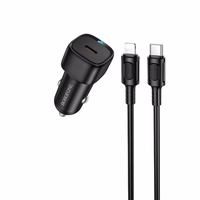Borofone Auto lādētājs BZ34A Cloud - C tipa - PD 20W ar C tipa zibspuldzi melns