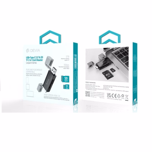 Devia картридер 2in1 EL240 USB/USB-C 3.0 черный