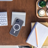 FROST MAG COVER viedtālruņa apvalks ar kameras aizsardzību, saderīgs ar MagSafe, priekš IPHONE 12 Pro Max, sarmots caurspīdīgs