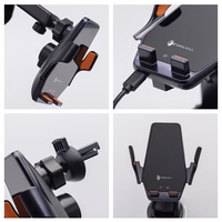 Forcell F-GRIP HS6 automašīnas turētājs ar bezvadu lādētāju, stiprināms pie stikla un gaisa ventilācijas režģa, melns