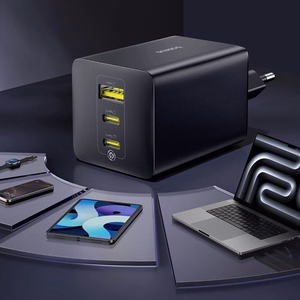Baseus EnerFill FE11 100W sienas lādētājs 2 x USB-C + USB-A - melns