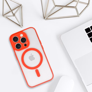 Akrila krāsains magnētiskais viedtālruņa apvalks Samsung Galaxy S25 Ultra sarkans