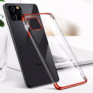 Clear Color Case Gel TPU elektroplātes rāmja vāks Samsung Galaxy A22 4G sarkans