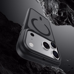 Benks Magnetic Mist maciņš ar metāla rāmi (K069) iPhone 17 Pro melns (Camera Control poga)
