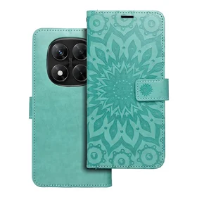 MEZZO grāmatas apvalks XIAOMI Redmi Note 14 PRO 5G / 14 PRO PLUS 5G mandala zaļa