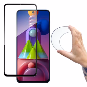 Wozinsky pilna pārklājuma Flexi Nano stikla plēve rūdītais stikls ar rāmi Samsung Galaxy M51 melns