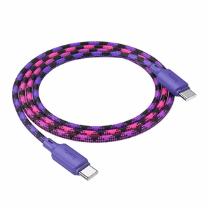 Kabelis USB C uz USB C Hoco 3A 60W 1 m X116 gradienta violeta