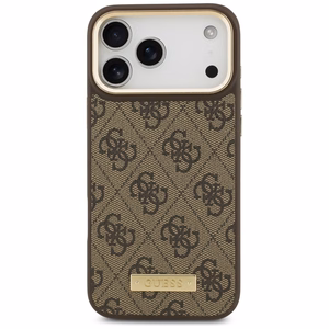 Guess 4G Logo Plate MagSafe Case for iPhone 17 Pro Max - Brown