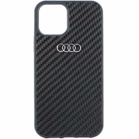 Audi oglekļa šķiedras iPhone 11 / Xr 6.1" melns/melns cietais apvalks AU-TPUPCIP11-R8/D2-BK