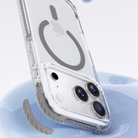 Rock Crystal Clear magnētiskā sērijas viedtālruņa apvalks Iphone 17 Pro caurspīdīgs-melns