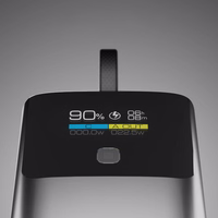 SBS 10000mAh PD 20W portatīvais lādētājs ar LCD ekrānu un iebūvētu USB-C kabeli - pelēka