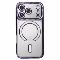 Bling Magsafe violets viedtālruņa apvalks iPhone 17 Pro Max
