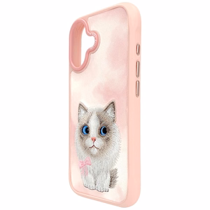 Nimmy Big Eyed Pet 2.0 Kaķa viedtālruņa apvalks iPhone 17 - rozā