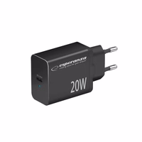 Esperanza EZC104K mains charger 20W melns