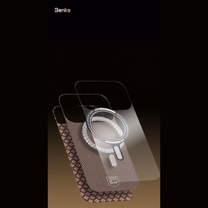 Zils Benks Magnetic Armor Air Armor Grid 600D kevlara vāciņš ar metāla rāmi (C.K.FL.AP.BE.0072), paredzēts iPhone 18 Pro / iPhone 17 Pro