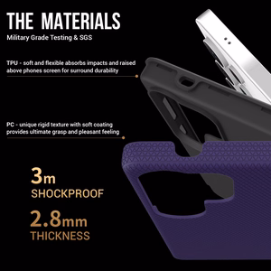 Perfekcionistu trīsstūra korpuss Samsung S908 S22 Ultra 5G violets