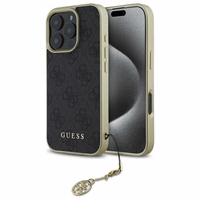 Guess 4G Charms Kolekcijas viedtālruņa apvalks iPhone 16 Pro - melns