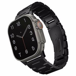 UNIQ siksniņa Osta Apple Watch 42/44/45/     49mm Series 1/2/3/4/5/6/7/8/9/10/SE/SE2/Ultra/Ultra 2 nerūsējošā tērauda melns/melns