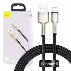 Baseus kabelis Cafule Metal USB - Lightning 1,0 m 2,4A melns