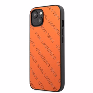 Karl Lagerfeld KLHCP13SPTLO Perforated Allover vāciņš ierīcei iPhone 13 mini 5.4", oranžs