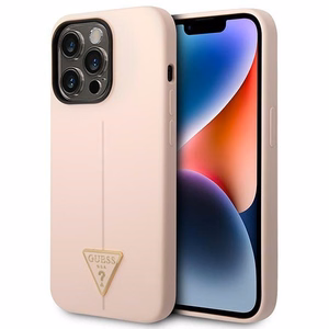 Guess GUHCP14LSLTGP iPhone 14 Pro 6.1 "rozā/rozā cietais apvalks Silikona Triangle