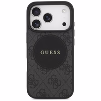 Guess 4G Circle Classic Logo Magnētiskais viedtālruņa apvalks iPhone 17 Pro - melns