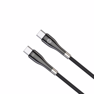 Forever Sleek kabelis USB-C - USB-C 1,0 m 60W melns