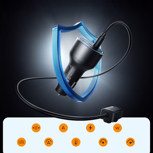 Orico ChargeClip 108W auto lādētājs 2x USB-A + 4x USB-C ar klemmi - melns