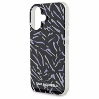 Karl Lagerfeld Zebra Pattern & Cord viedtālruņa apvalks iPhone 16 Plus - violets